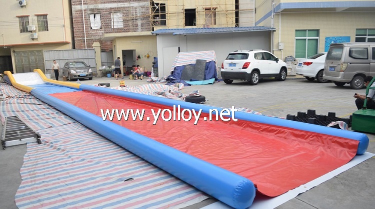 Air Sealed Inflatable Water Slides For Lake  Inflatable Slip N side