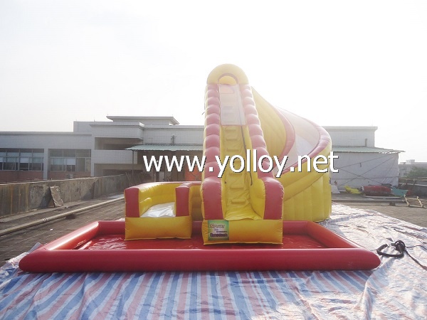 Outdoor playground inflatable water slide toys with pool