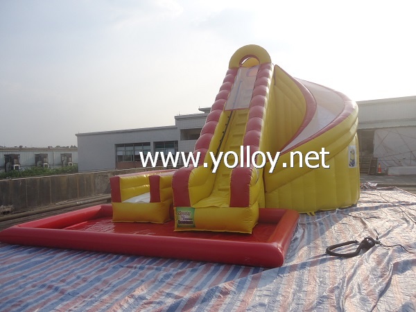 Outdoor playground inflatable water slide toys with pool