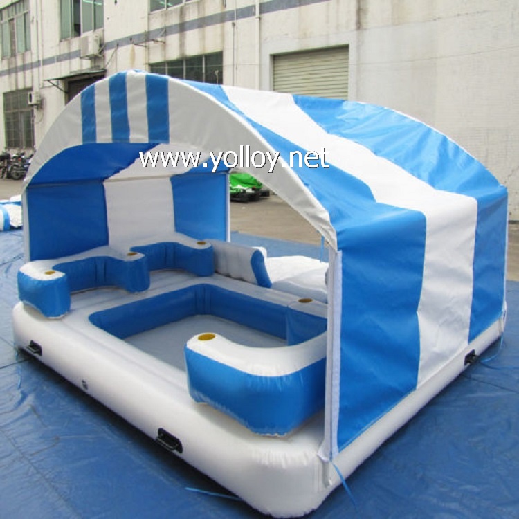 6 person Inflatable Floating Water Island With Shade