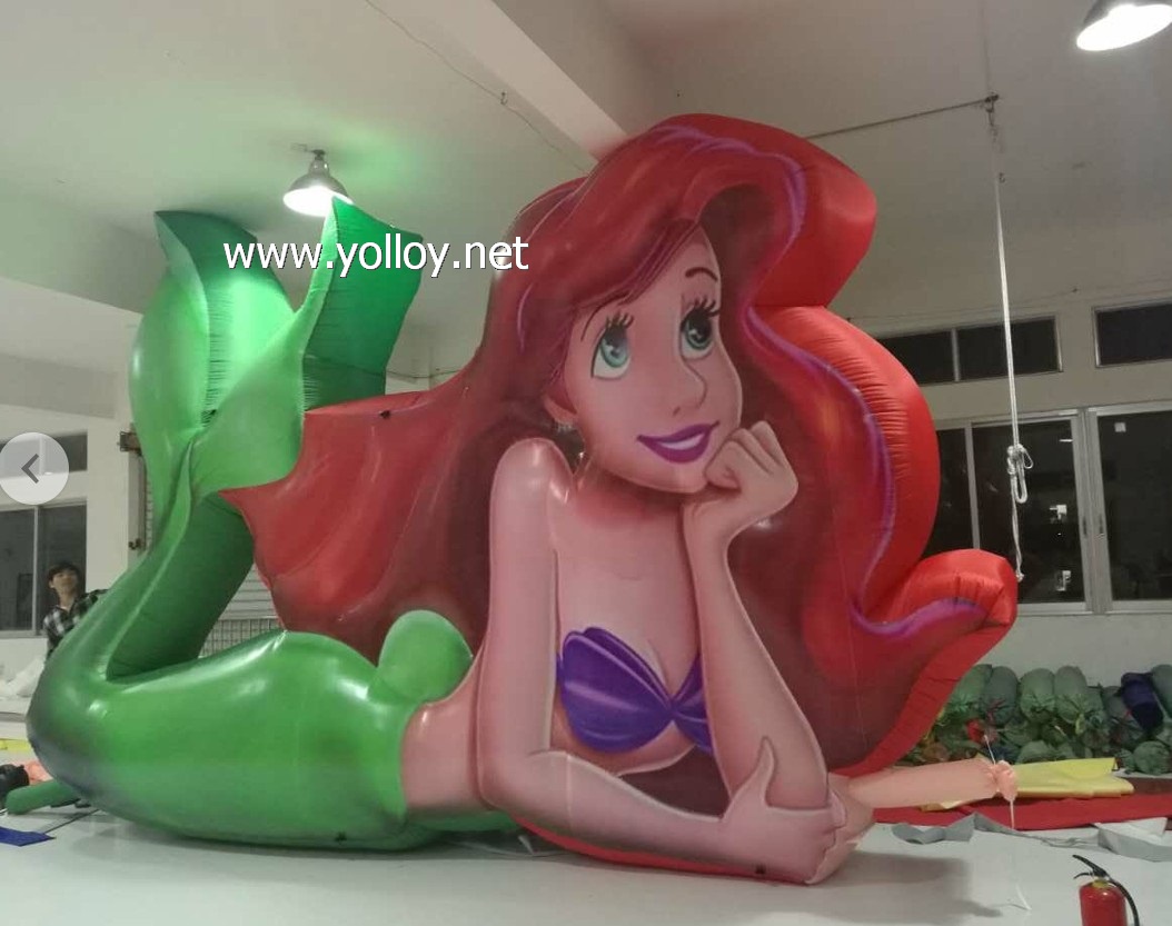 Inflatable big mermaid fish shape for promotional advertising
