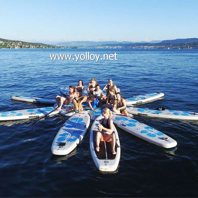 inflatable surfing board with floating dock