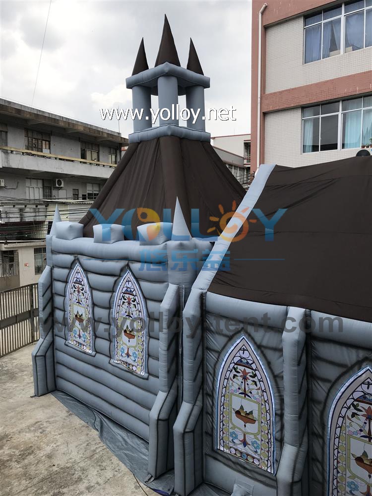 Air blow-up church tent mobile inflatable church