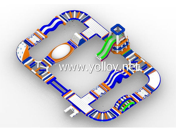Inflatable island floating water park combinations