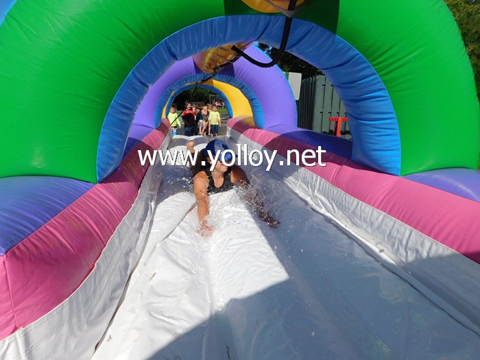 Inflatable water slip and slide on a water slides