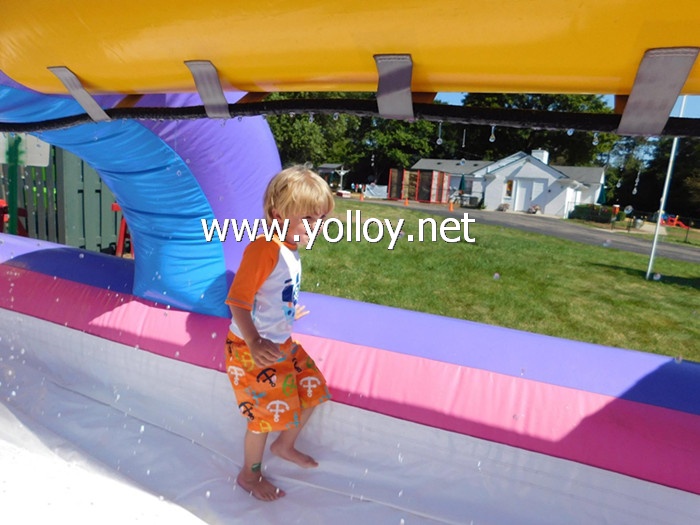 Inflatable water slip and slide on a water slides