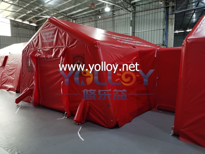 Inflatable medical defending isolation tent