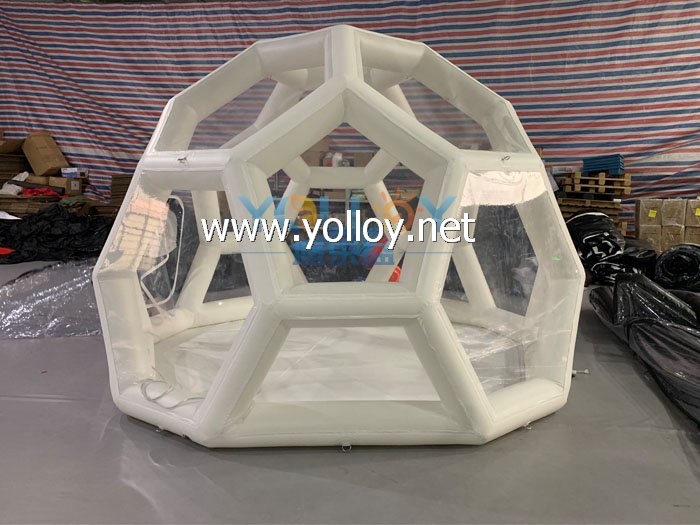 Inflatable geodesic air camping tent