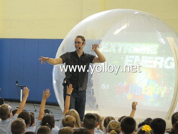 Inflatable planetarium dome for school classroom