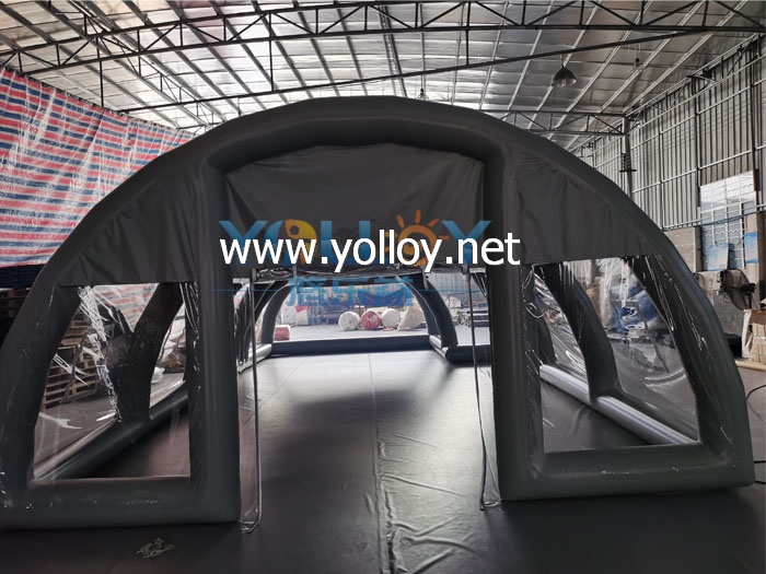 Inflatable pool cover tent