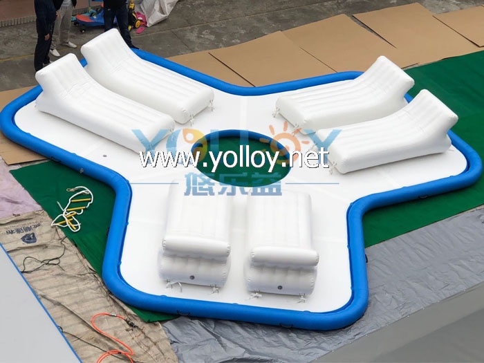 inflatable party dock island