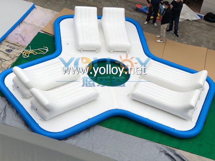 inflatable party dock island