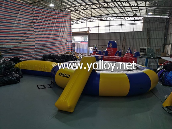 Inflatable water trampoline combo with slide