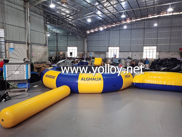 Inflatable water trampoline combo with slide