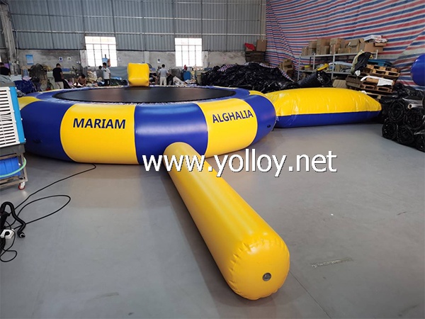 Inflatable water trampoline combo with slide