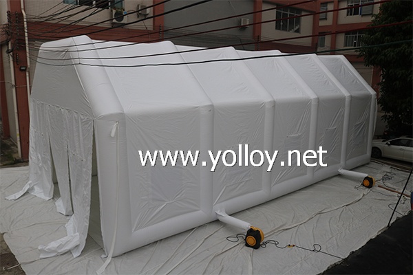 Outdoor inflatable temporary bus paint booth