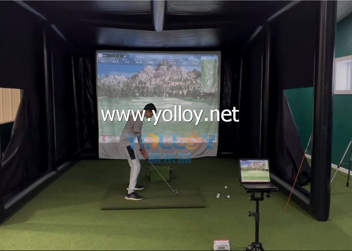 Inflatable golf enclosure studio tent