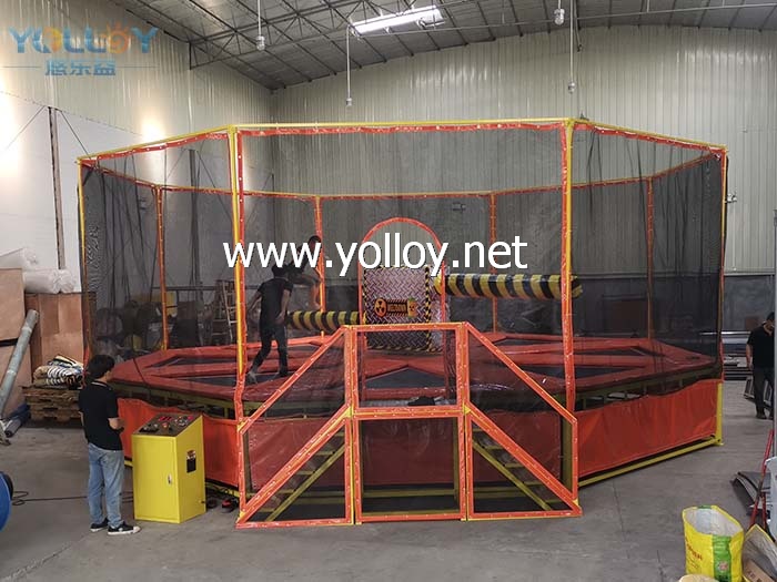 Trampoline park spinning wipe out bar