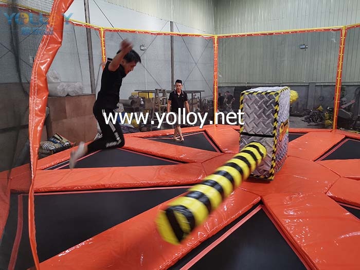 Trampoline park spinning wipe out bar