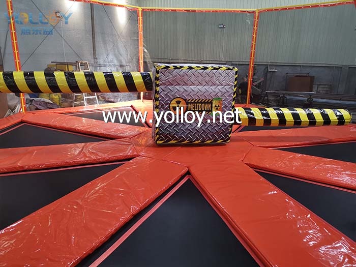 Trampoline park spinning wipe out bar