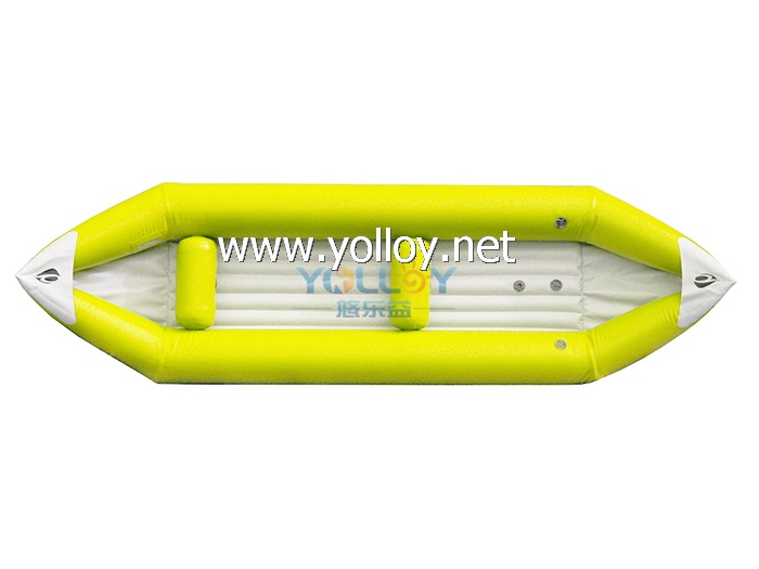 Inflatable self bailing kayak boat