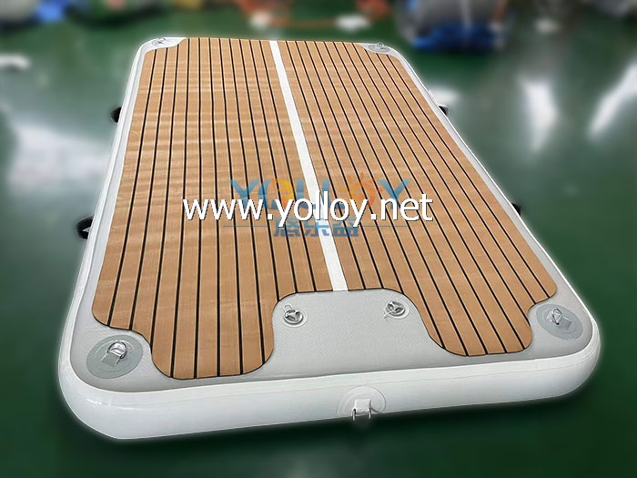 Teak air platform dock for water leisure