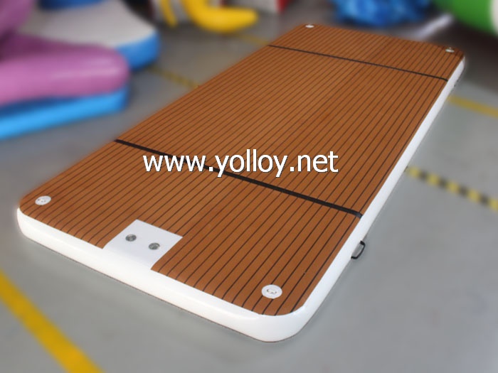 Teak air platform dock for water leisure