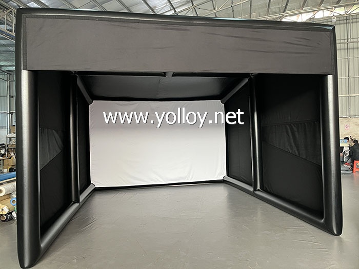 Inflatable golf club simulator trainer tent