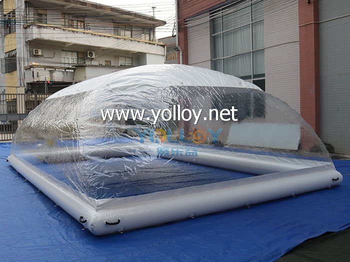 Inflatable bubble dome pool tent