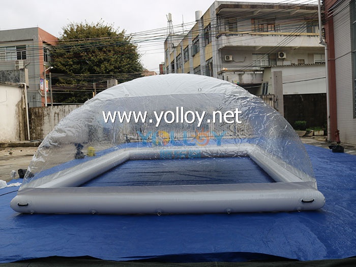 Inflatable bubble dome pool tent