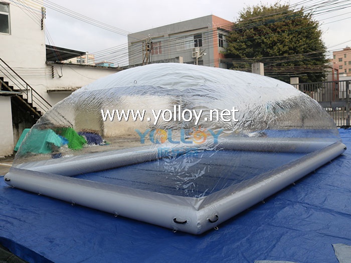 Inflatable bubble dome pool tent