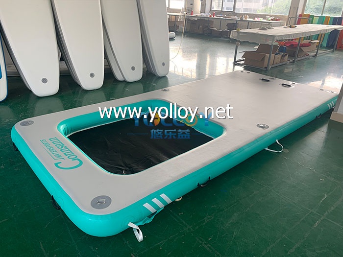 Floating inflatable lounger platform