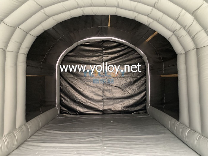 Golf simulator impact screen inflatable tent