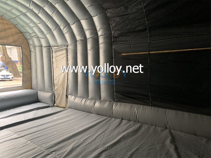 Golf simulator impact screen inflatable tent