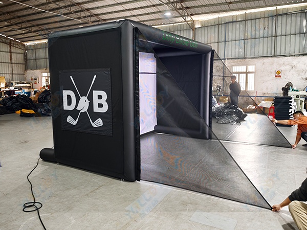 Outdoor Inflatable Golf Simulator Enclosure Practice Cage