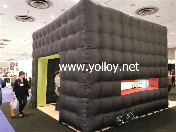 black mobile inflatable cube tent