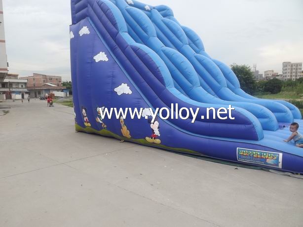 blue commercial inflatable wave shape slide