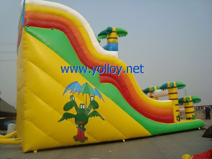 Dinosaur Allosaurus in jungle inflatable slide