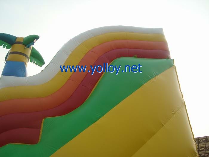 Dinosaur Allosaurus in jungle inflatable slide