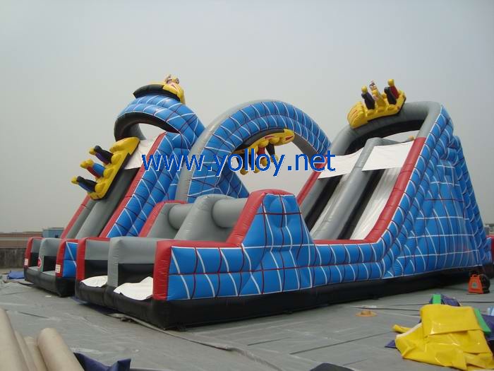 roller coaster Wild one inflatable slide with obstacles