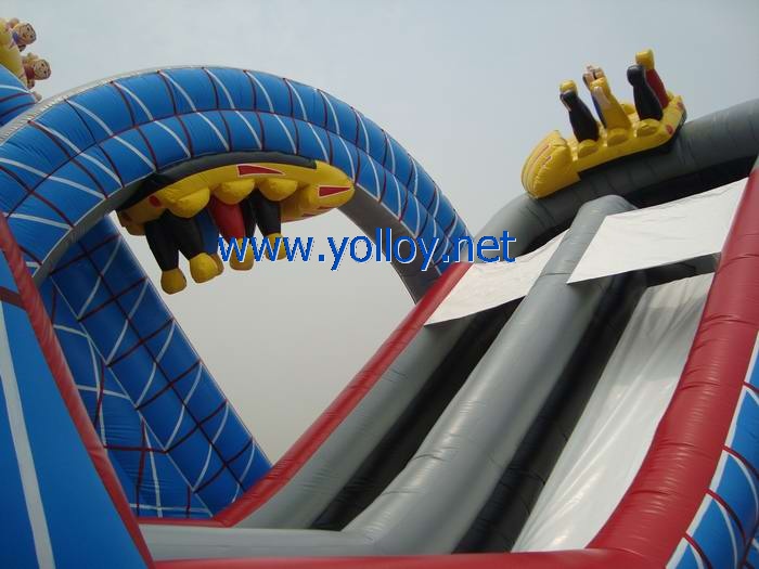 roller coaster Wild one inflatable slide with obstacles