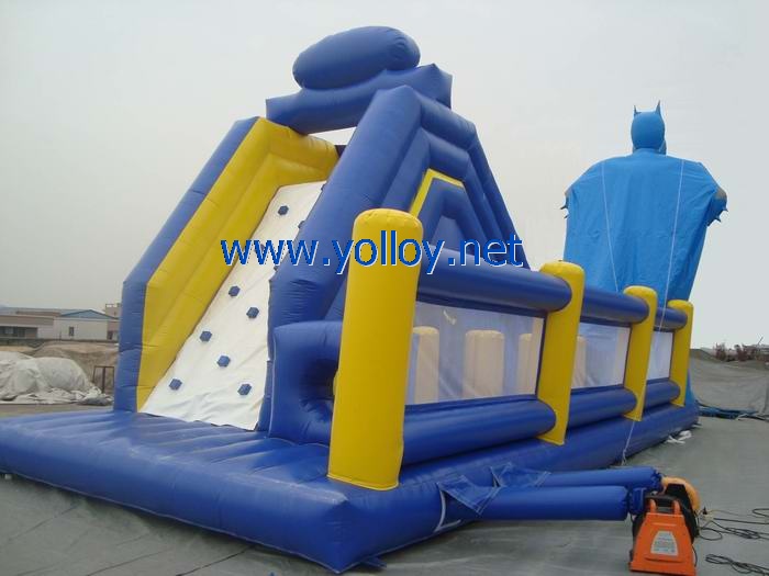 batman inflatable slide with obstacles course combo