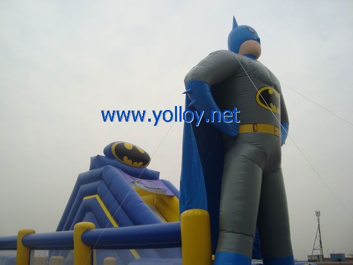 batman inflatable slide with obstacles course combo