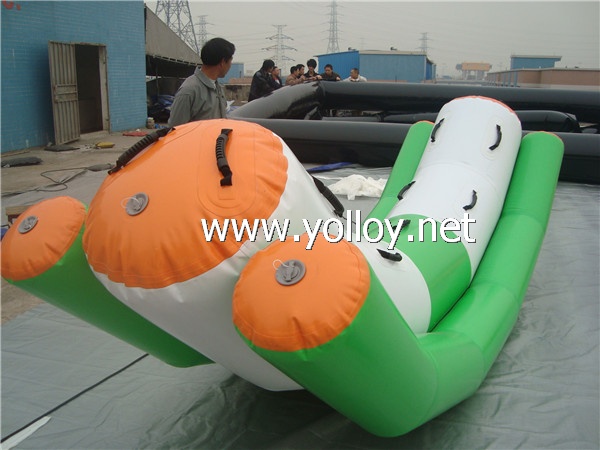 Inflatable water totter teeter