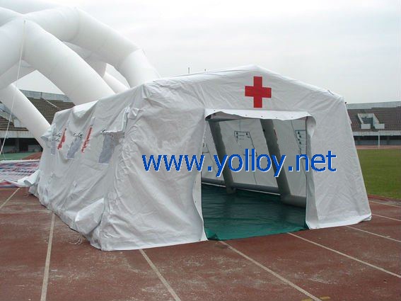 Mobile air tight inflatable emergency tent for first aid