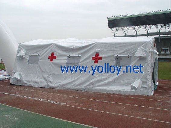 Mobile air tight inflatable emergency tent for first aid