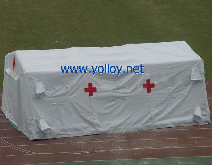 Mobile air tight inflatable emergency tent for first aid