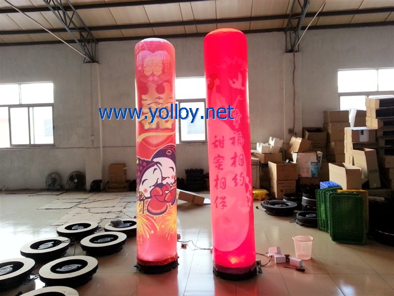 portable mobile inflatable lighting pillars columns