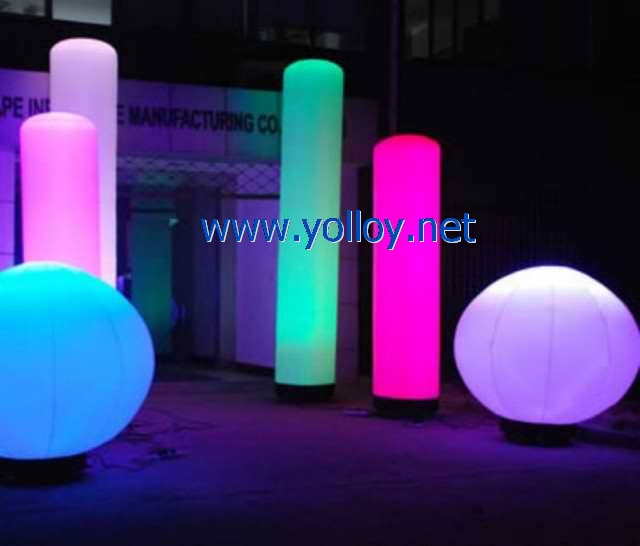 portable mobile inflatable lighting pillars columns