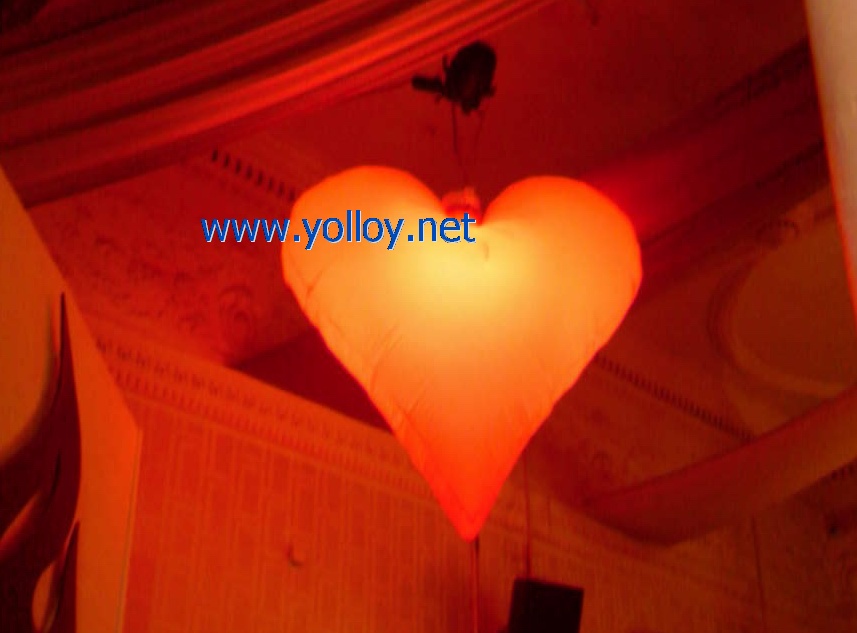 valentines day inflatable heart decoration light